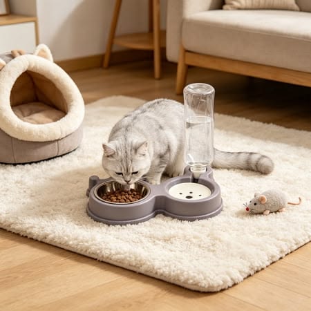 Byujiro 2-in-1 Pet Feeder & Waterer Dual Bowl Set